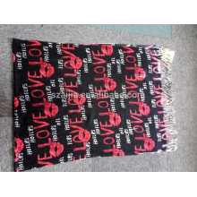 Fashion ladies 100 acrylic words print scarf